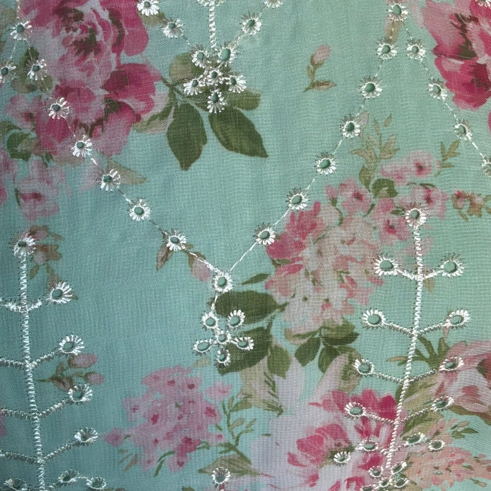 New Eliza J Dress Mint Green Floral Eyelet Halter Dress Size 8 - Picture 10 of 13